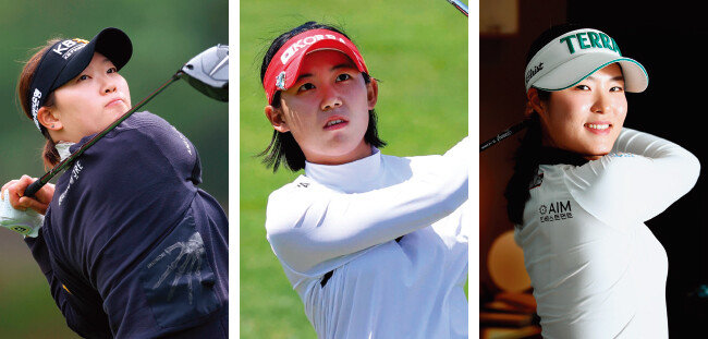 한국여자프로골프(KLPGA) 투어 ‘루키 빅3’로 일컬어지는 방신실, 황유민, 김민별(왼쪽부터). [KLPGA 제공, KLPGA 제공, 동아DB]