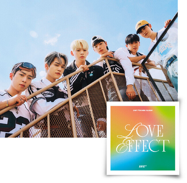 일곱 번째 미니앨범 ‘러브 이펙트’를 발표한 온앤오프. [RBW, WM 엔터테인먼트 제공]