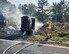 “추월하다 툭” 트럭과 충돌한 BMW 렌터카 화재…2명 부상