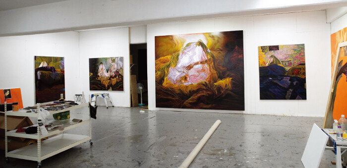 서울 영등포구 문래동에 있는 작가의 작업실. [지호영 기자]