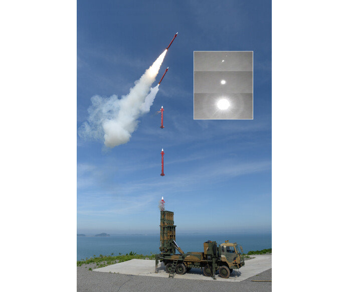 2022년 1월 사우디아라비아 수출이 예정된 국내 개발 대(對) 탄도탄 요격체계 천궁 II. [뉴스1]