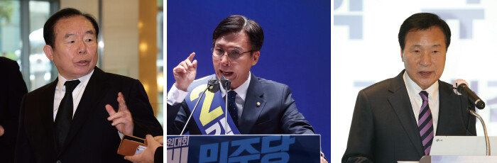 이인제 전 의원과 김민석 민주당 의원, 손학규 전 바른미래당 대표(왼쪽부터). [동아DB]