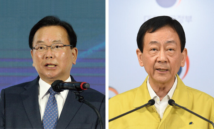 정당을 옮긴 인물 중에서 비교적 좋은 평가를 받는 김부겸 전 국무총리(왼쪽)와 진영 전 행정안전부 장관. [동아DB]