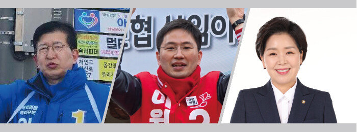 (왼쪽부터)더불어민주당 이상식. 국민의힘 이원모. 개혁신당 양향자.