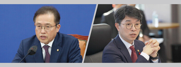 더불어민주당 송기헌(왼쪽). 국민의힘 김완섭. [뉴스1, 뉴시스]