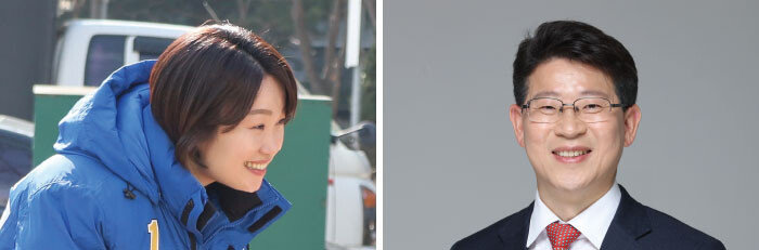 이소영 더불어민주당 후보(왼쪽)와 최기식 국민의힘 후보. 