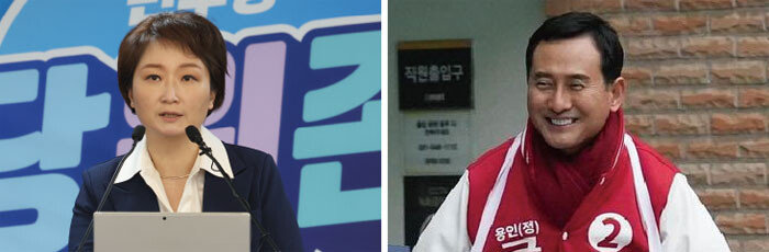 이언주 더불어민주당 후보(왼쪽)와 강철호 국민의힘 후보. [뉴스1, 페이스북]