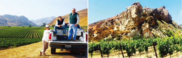 2007년부터 와인 생산을 시작한 밀러 가족. (왼쪽)이판암과 점토 땅에 세워진 비엔 나시도 포도밭. [사진 제공 · ㈜WS통상]