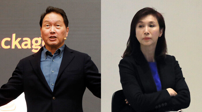 최태원 SK그룹 회장(왼쪽). 노소영 아트센터 나비 관장. [SK그룹 제공. 뉴스1]
