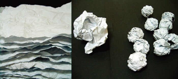 한 사무직원이 A4 용지를 구겼다 폈다를 반복한 뒤 사진을 찍어 자신만의 작품을 만들었다. [다빈치스쿨 제공]