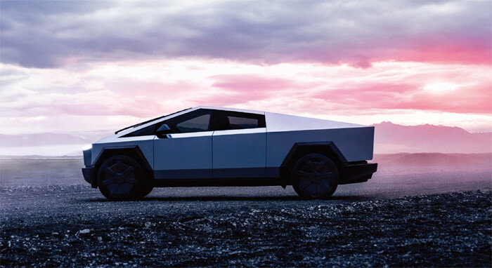 테슬라가 11월 30일 공개한 신형 전기 픽업트럭 사이버트럭. [테슬라 제공]
