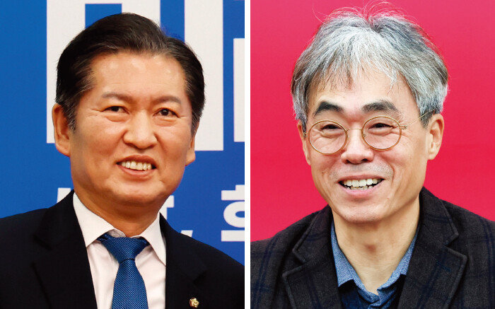 더불어민주당 정청래 의원(왼쪽)과 국민의힘 김경율 비상대책위원. [뉴시스, 뉴스1]
