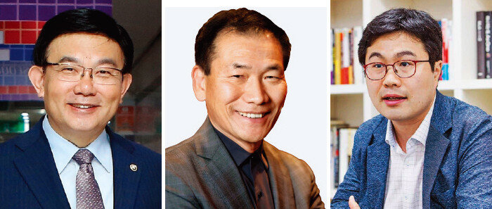 국민의힘 김성동 전 의원과 정해원 전 마포을 당협위원장, 조용술 사단법인 청년365 대표활동가(왼쪽부터). [김성동 페이스북, 정해원 페이스북, 조용술 페이스북]