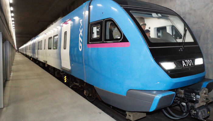 수도권광역급행철도(GTX)-A 노선에서 시운전되는 철도차량. [뉴스1]