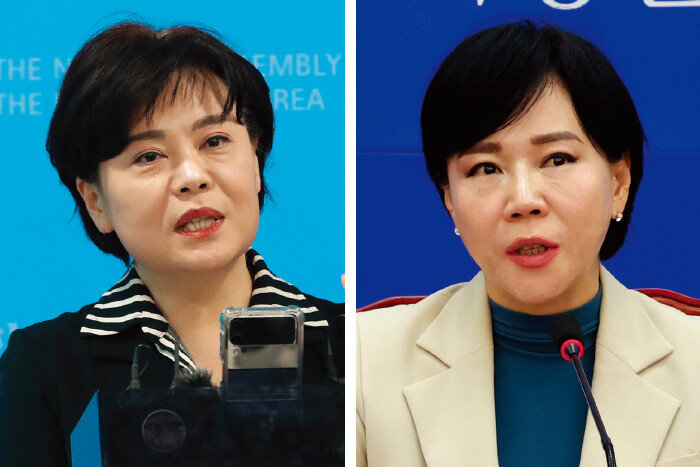 국민의힘과 민주당이 서울 중·성동갑에 각각 공천한 윤희숙 전 의원(왼쪽)과 전현희 전 국민권익위원장. [뉴스1]