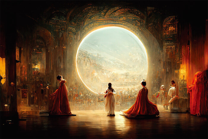 미국 게임 디자이너 제이슨 앨런이 AI 미드저니를 활용해 창작한 ‘스페이스 오페라 극장’. 2022년 콜로라도 주립 박람회 디지털아트 부문 1위 수상작으로 선정됐다. [제이슨 앨런 페이스북]