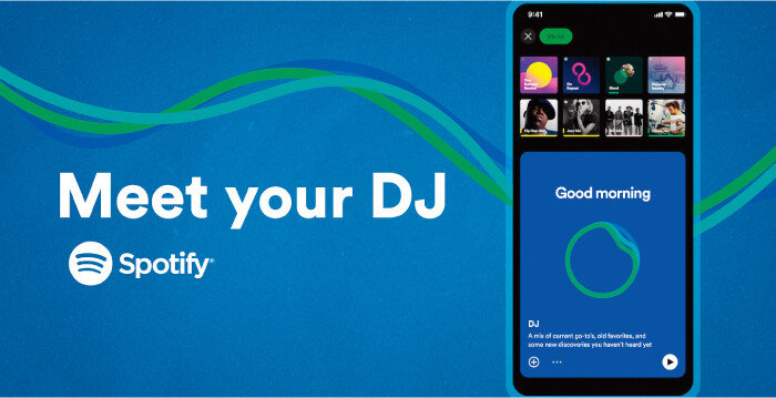 음악 스트리밍 플랫폼 스포티파이의 ‘인공지능(AI) DJ‘ 서비스 화면. [스포티파이 제공]