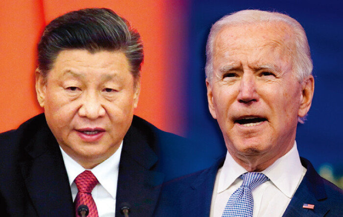 조 바이든 미국 대통령(오른쪽)과 시진핑 중국 국가주석. [뉴시스]