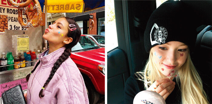 이모티콘을 활용한 여드름 패치인 ‘MZ 패치’. [인스타그램 squish.beauty 계정 캡처, 인스타그램 glyfing 계정 캡처]