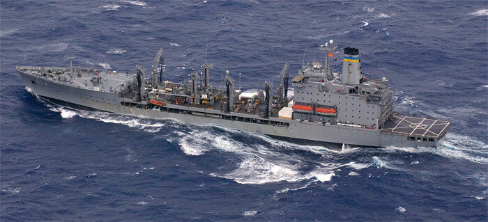 미국 해군 7함대에 배속된 급유함 유콘(USNS YUKON). [한화오션 제공]