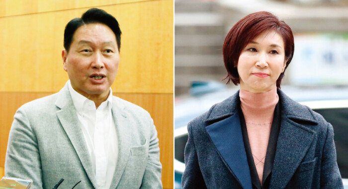 최태원 SK그룹 회장(왼쪽)과 노소영 아트센터 나비 관장. [SK 제공, 뉴스1]