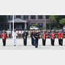 유해 송환식장의 UN의장대. 태국군이 포함되의 있다.