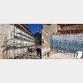 정씨가 작업해던 신축아파트 공사 현장 사진(왼쪽)과 정씨가 숨진 이후 수직보호망이 설치된 모습.(유가족 제공)© 뉴스1