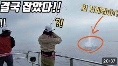 발 앞에서 거대한 괴물이 잡힙니다!! 진짜 바다가 무섭네요!ㄷㄷㄷ