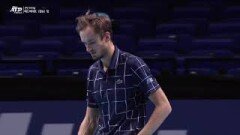 메드베데프 vs 팀 결승 2세트-1 [ATP투어 2020 런던파이널]