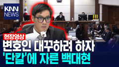 변호인 대꾸하려 하자 ′단칼′에 자른 백대현 /KNN