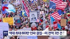 ＂왕은 없다＂ 시민들 트럼프 저격 ′800만 명′ 거리로 쏟아져 시위 / KNN