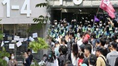 시위대 개표소 봉쇄 지속…투표함·직원들 발 묶여