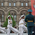 North Korean soldiers march in Moscow parade