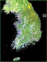 Satellite renders Korean ecological map