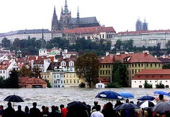 Prague Reels under Flooding