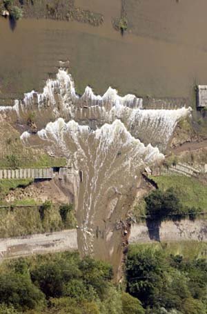 German Elbe River Dam Devastated by Heavy Rain Storm