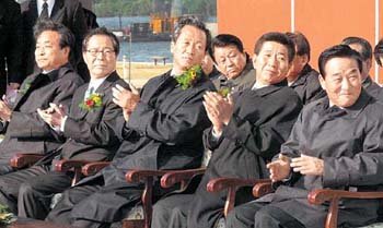 Presidential candidates at an event.