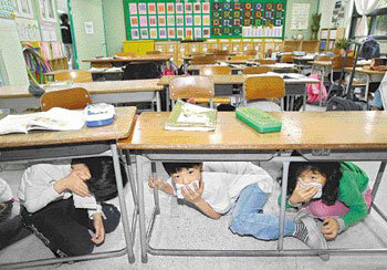 Drill for Earthquake Evacuation