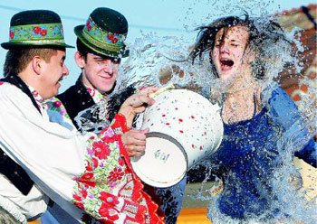 Pouring Water on Easter