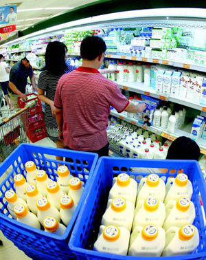 Massive run on milk