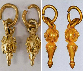 Cheonmachong Ancient Tomb earring pair excavated in North Gyeongsang Province