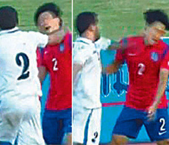 ウズベク選手が試合中に韓国選手を足とパンチで殴る キングスカップ大会 東亜日報