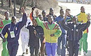 컨디션 조절중인 선수들