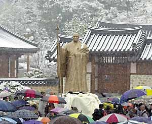 성철스님 생가복원 집회