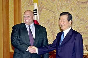 김대중 대통령과 아미티지 미 국무 부장관