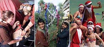 에서...해변에서...메리 크리스마스!