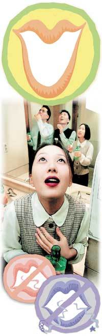 칫솔모 치아뿌리에 대고 작은 원 그려보자