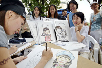 즉석 캐리커처 경품