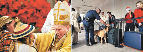 엇갈리는 성탄절 풍경