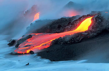 하와이 킬라우에아 화산 용암 분출